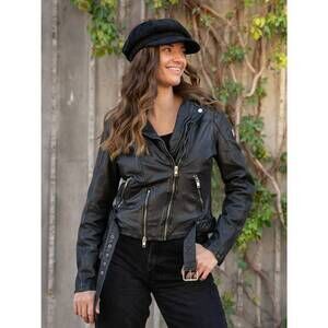 NEW MAURITIUS wild leather jacket in black